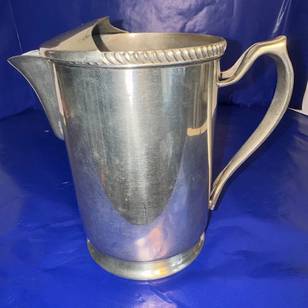 ANTIQUE GRAND SILVER‎ CO. WEAR BRITE NICKLE-SILVER PITCHER ~ 8